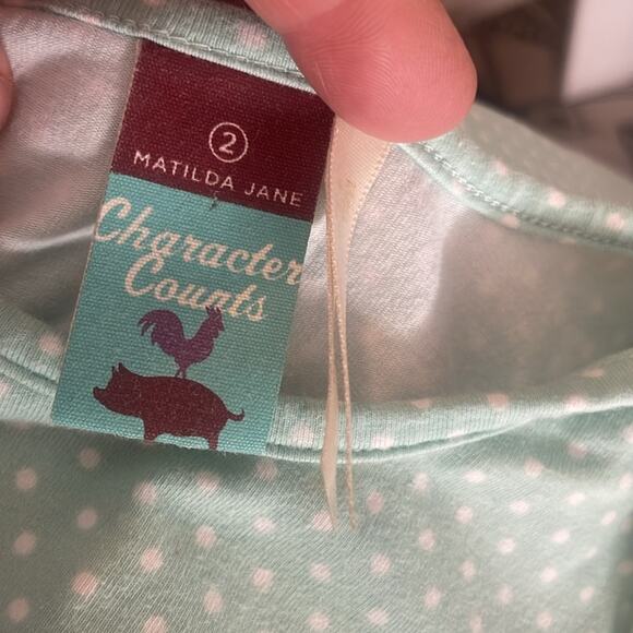 Matilda Jane beautiful light mint green polka dots dress size 2 - Picture 3 of 4